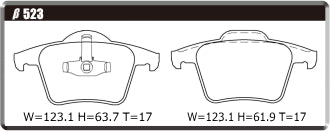 ACRE FORMULA700C BRAKE PAD REAR FOR VOLVO XC90 2.5 T5 AWD 2.9 T6 AWD CB5254AW CB6294AW β523-FORMULA700C