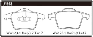 ACRE FORMULA700C BRAKE PAD REAR FOR VOLVO XC90 2.5 T5 AWD 2.9 T6 AWD CB5254AW CB6294AW β523-FORMULA700C