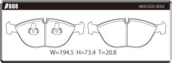 ACRE FORMULA700C BRAKE PAD FRONT FOR MERCEDES BENZ CLK W208 5.5 CLK55 AMG 208374 β608-FORMULA700C