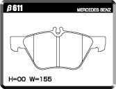 ACRE DUSTLESS REAL BRAKE PAD FRONT FOR MERCEDES BENZ CLK W208 2.0 CLK320 CONVERTIBLE 208465 β611-DUSTLESS-REAL