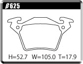 ACRE FORMULA700C BRAKE PAD REAR FOR MERCEDES BENZ S CLASS W220 SERIES W220 4.3 S430 4-MATIC 220083 β625-FORMULA700C