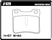 ACRE FORMULA700C BRAKE PAD REAR FOR MERCEDES BENZ V CLASS VIANO W638 2.3 V230 ATE CALIPER車 638230 β629-FORMULA700C
