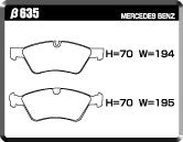 ACRE ZZC BRAKE PAD FRONT FOR MERCEDES BENZ R CLASS W251 5.0 R500 4-MATIC 251075 β635-ZZC