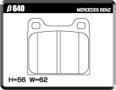 ACRE EUROSTREEET BRAKE PAD REAR FOR MERCEDES BENZ S CLASS W126 SERIES W126 5.0 500SEL ASR WITHOUT CAR 126037 β640-EUROSTREEET