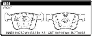 ACRE FORMULA700C BRAKE PAD REAR FOR MERCEDES BENZ S CLASS W221 SERIES W221 5.5 S63L AMG FR.TWIN CALIPER 221174 β646-FORMULA700C