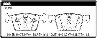 ACRE FORMULA700C BRAKE PAD REAR FOR MERCEDES BENZ S CLASS W221 SERIES W221 6.2 S63L AMG FR.TWIN CALIPER 221177 β646-FORMULA700C