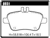 ACRE PC2600 BRAKE PAD REAR FOR MERCEDES BENZ SLK R172 2.0 SLK200 MT 172434 β651-PC2600