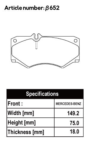 ACRE REAL RACING BRAKE PAD FRONT FOR MERCEDES BENZ G-CLASS GELANDE WAGEN W460 3.0 300GEL 463228 β652-REAL-RACING
