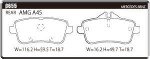 ACRE ZZC BRAKE PAD REAR FOR MERCEDES BENZ GLA 2.0 GLA45 AMG 4-MATIC 156952 β655-ZZC