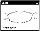 ACRE FORMULA800C BRAKE PAD FRONT FOR OPEL ASTRA VITA 1.4 SWING GLS XG140 XG141 XG142 β704-FORMULA800C