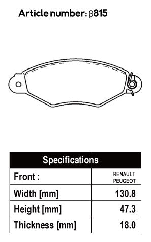 ACRE EUROSTREEET BRAKE PAD FRONT FOR RENAULT KANGOO 1.4 KCK7J β815-EUROSTREET