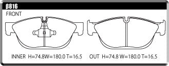 ACRE DUSTLESS REAL BRAKE PAD FRONT FOR CITROEN DS4 1.6 TURBO MT B7C5F03S β816-DUSTLESS-REAL