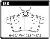 ACRE EUROSTREEET BRAKE PAD REAR FOR CITROEN DS5 1.6 TURBO B85F02 β817-EUROSTREEET