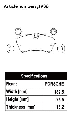 ACRE EUROSTREEET BRAKE PAD REAR FOR PORSCHE CAYENNE 958 92A 3.6 92ACEY β936-EUROSTREEET