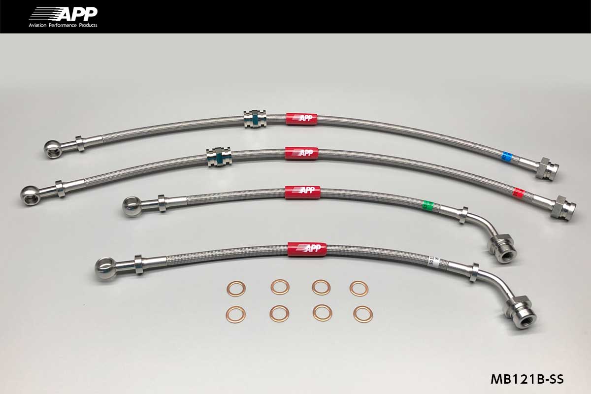APP BRAKE LINE SYSTEM STAINLESS FITTING FOR MITSUBISHI LANCER EVOLUTION CN9A CP9A (IV V VI) MB121B-SS