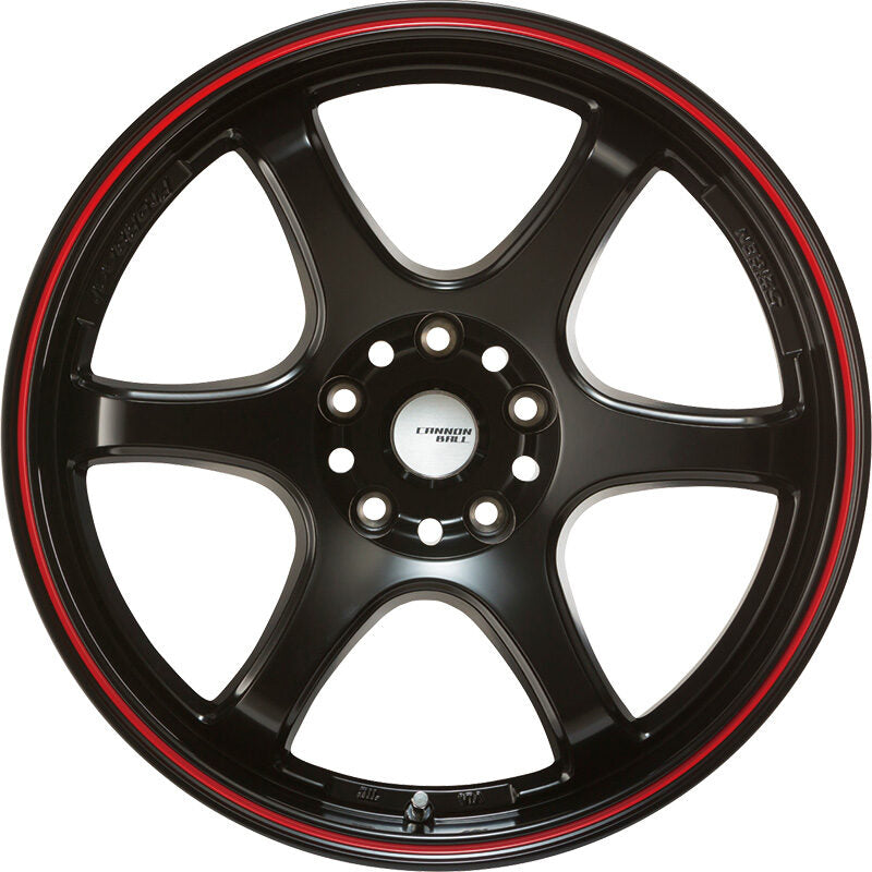 5ZIGEN CANNON BALL 17X7.0 +45 5-100 MAT BLACK+RED LINE CAB7704550BD