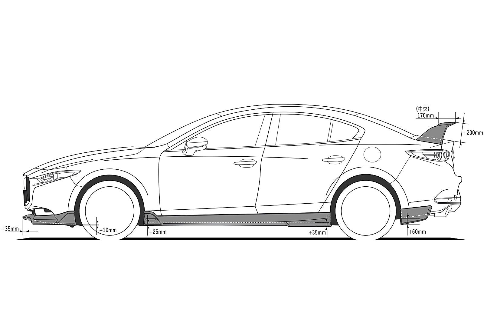 AUTOEXE FRONT GRILL BLACK AND MATTE BLACK FOR MAZDA MAZDA3 BP SERIES SEDAN MBP2510