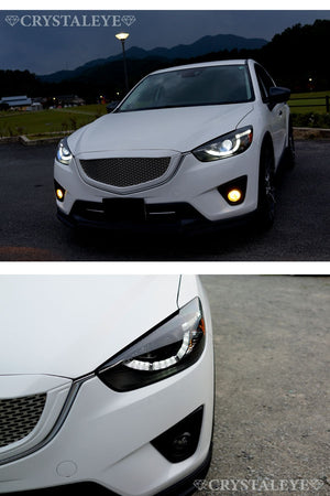 CRYSTAL EYE LATE-LOOK LED POSITION BUILT-IN PROJECTOR HEADLIGHT V2 [SEQUENTIAL TURN SIGNAL SPECIFICATION] BLACK FOR MAZDA CX-5 KE ZENKI S319BK