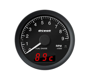 PIVOT DUAL GAUGE RS TACHOMETER WHITE LIGHTING OBD FOR MAZDA DEMIO DE5FS ZY DRX-T