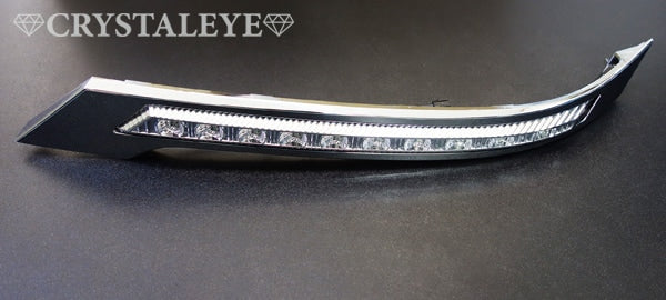 CRYSTAL EYE HEADLIGHT GARNISH WITH BUILT-IN LED DAYTIME RUNNING LIGHTS LED EYE (CHROME GARNISH) BLUE FOR TOYOTA VELLFIRE KOUKI E004BK