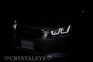 CRYSTAL EYE FIBER LED SEQUENTIAL TURN SIGNAL HEADLIGHT V2 BLACK FOR SUBARU LEGACY TOURING WAGON B4 BM BR L181-BK