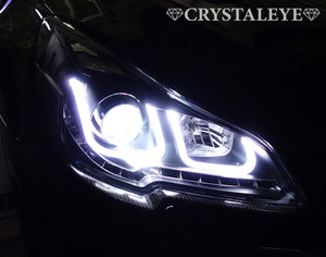CRYSTAL EYE FIBER LED SEQUENTIAL TURN SIGNAL HEADLIGHT V2 BLACK FOR SUBARU LEGACY TOURING WAGON B4 BM BR L181-BK