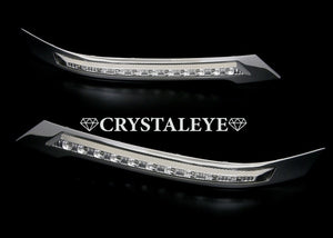 CRYSTAL EYE HEADLIGHT GARNISH WITH BUILT-IN LED DAYTIME RUNNING LIGHTS LED EYE (CHROME GARNISH, WHITE LED) FOR TOYOTA VELLFIRE ZENKI E005CW