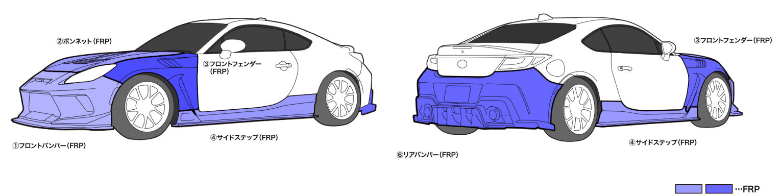 AXELL AUTO FRONT HALF SPOILER FRP FOR TOYOTA GR86 ZN8 AXELL-AUTO-00002