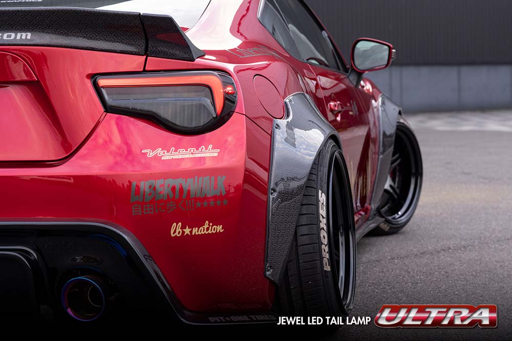 VALENTI JEWEL LED TAIL LAMP ULTRA RED LENS BLACK FOR TOYOTA 86 ZN6