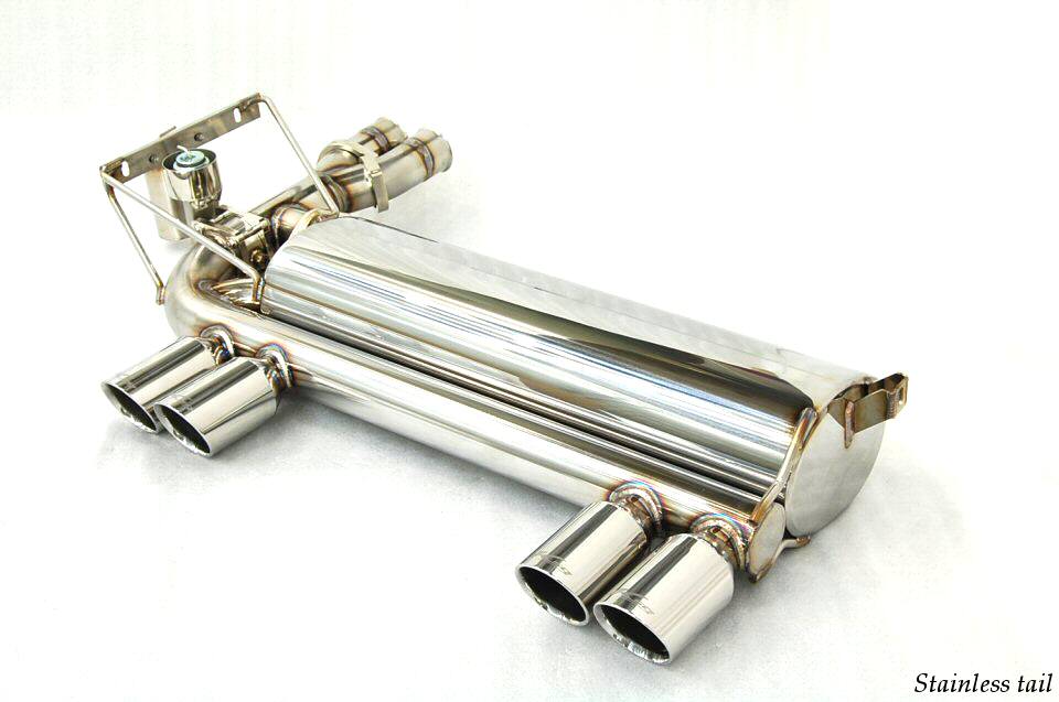 KREISSIEG CAT-BACK F1 SOUND VALVETRONIC EXHAUST SYSTEM STAINLESS STEEL FLOATING CURL TAIL SANDBLASTED KSG LOGO MARK FOR BMW E46 M3 BME46-04-STAINLESS