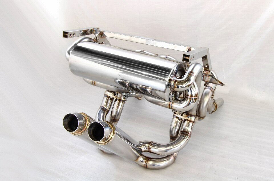 KREISSIEG F1 SOUND VALVETRONIC EXHAUST SYSTEM STAINLESS STEEL TAIL SANDBLASTED KSG LOGO MARK WITH BUMPER 4 CATALYZER FOR LAMBORGHINI DIABLO 6.0 VT ROADSTER 6.0L V12 LAD-01-STAINLESS-WITHBUMPER-4C