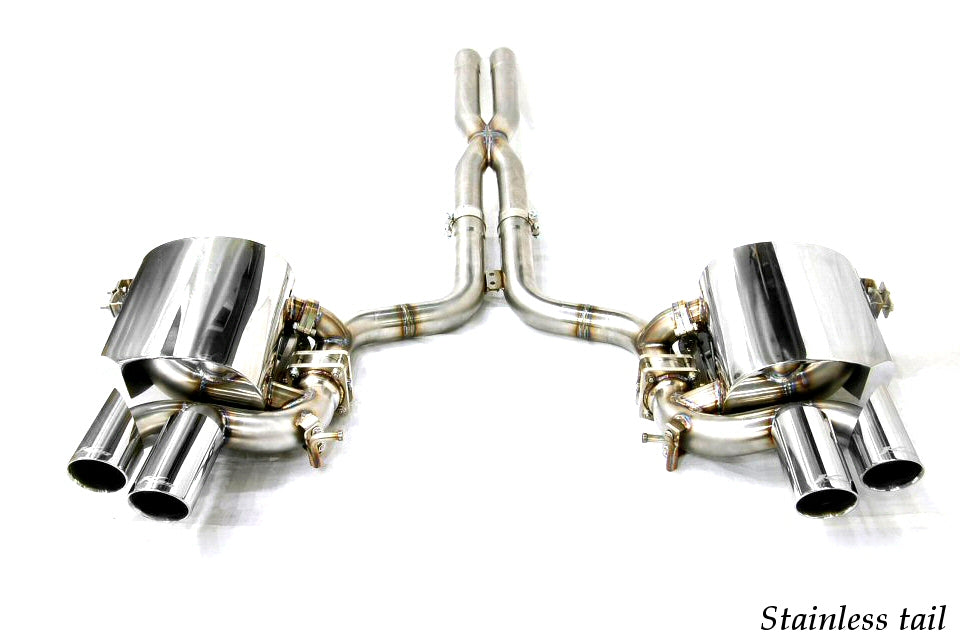 KREISSIEG CAT-BACK F1 SOUND VALVETRONIC EXHAUST SYSTEM STAINLESS STEEL FLOATING CURL TAIL SANDBLASTED KSG LOGO MARK FOR AT WITHOUT VARIABLE FUCTION FOR MASERATI GRAND TURISMO AT MGT-04-STAINLESS-GRANTURISMO-AT-NA