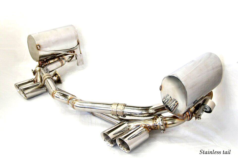 KREISSIEG CAT-BACK F1 SOUND VALVETRONIC EXHAUST SYSTEM STAINLESS STEEL FLOATING CURL TAIL SANDBLASTED KSG LOGO MARK DFI 7SP PDK FOR PORSCHE 997 CARRERA DFI 7SPEED PDK TRANSMISSION P997C-07-STAINLESS