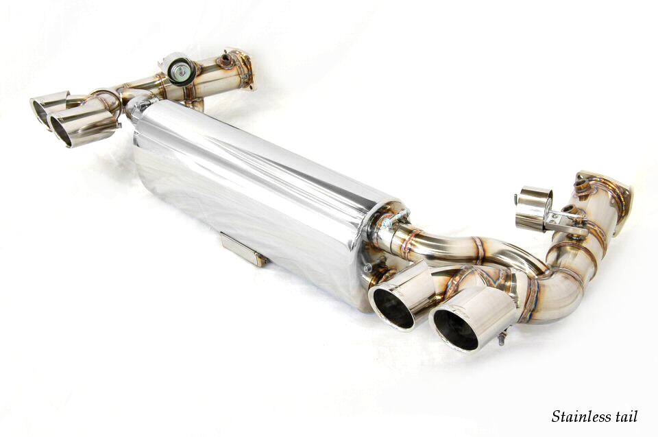 KREISSIEG HEADER BACK F1 SOUND VALVETRONIC EXHAUST SYSTEM TITANIUM FLOATING CURL TAIL SANDBLASTED KSG LOGO MARK DFI 7SP PDK FOR PORSCHE 997 TURBO DFI 7SPEED PDK TRANSMISSION P997T-01-TITANIUM-DFI7SPPDK