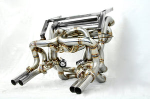 KREISSIEG F1 SOUND VALVETRONIC EXHAUST SYSTEM TITANIUM TAIL SANDBLASTED KSG LOGO MARK WITH BUMPER 4 CATALYZER FOR LAMBORGHINI DIABLO 6.0 VT ROADSTER 6.0L V12 LAD-01-TITANIUM-WITHBUMPER-4C