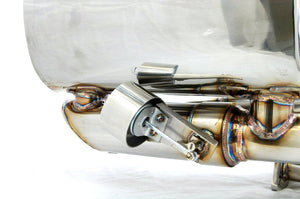 KREISSIEG CAT-BACK F1 SOUND VALVETRONIC EXHAUST SYSTEM STAINLESS STEEL BILLET FLOATING CURL TAIL SANDBLASTED KSG LOGO MARK DFI 7SP PDK FOR PORSCHE 997 CARRERA DFI 7SPEED PDK TRANSMISSION P997C-07-STAINLESSBILLET