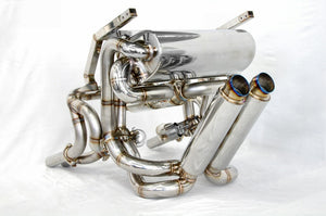 KREISSIEG F1 SOUND VALVETRONIC EXHAUST SYSTEM TITANIUM TAIL SANDBLASTED KSG LOGO MARK WITHOUT BUMPER 2 CATALYZER FOR LAMBORGHINI DIABLO 6.0 VT ROADSTER 6.0L V12 LAD-01-TITANIUM-WITHOUTBUMPER-2C