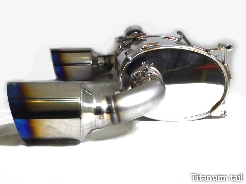 KREISSIEG CAT-BACK F1 SOUND VALVETRONIC EXHAUST SYSTEM 2-PIPE TITANIUM FLOATING CURL TAIL SANDBLASTED KSG LOGO MARK AT SHIFT FOR TOYOTA 86 T86-01-TITANIUM-AT