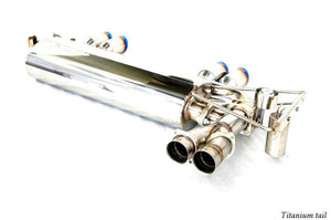 KREISSIEG CAT-BACK F1 SOUND VALVETRONIC EXHAUST SYSTEM TITANIUM FLOATING CURL TAIL SANDBLASTED KSG LOGO MARK FOR BMW E46 M3 BME46-04-TITANIUM