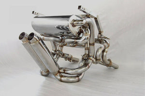 KREISSIEG F1 SOUND VALVETRONIC EXHAUST SYSTEM STAINLESS STEEL TAIL SANDBLASTED KSG LOGO MARK WITH BUMPER FOR LAMBORGHINI DIABLO 5.0 VT SV ROADSTER LAD-04-STAINLESS-WITHBUMPER