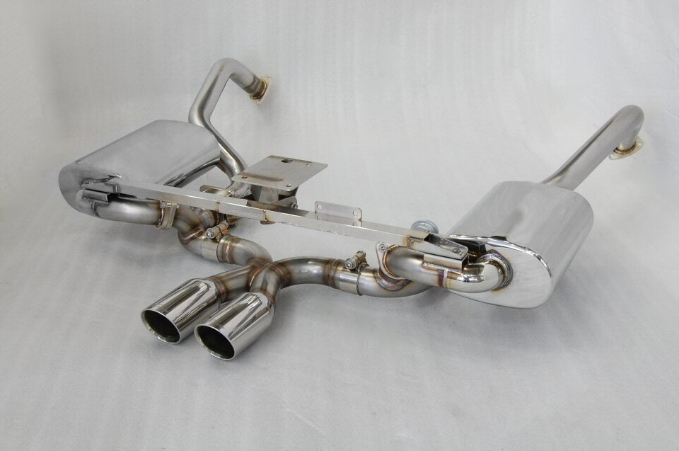 KREISSIEG FIRST CAT-BACK F1 SOUND VALVETRONIC EXHAUST SYSTEM TITANIUM FLOATING CURL TAIL SANDBLASTED KSG LOGO MARK 6SP EARLY MODEL FOR PORSCHE 987 CAYMAN ZENKI  P987C-08-TITANIUM-6SP