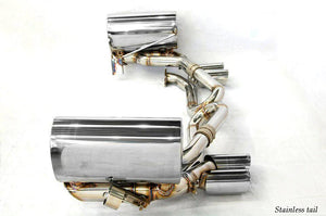 KREISSIEG CAT-BACK F1 SOUND VALVETRONIC EXHAUST SYSTEM STAINLESS STEEL BILLET FLOATING CURL TAIL SANDBLASTED KSG LOGO MARK DFI 7SP PDK FOR PORSCHE 997 CARRERA DFI 7SPEED PDK TRANSMISSION P997C-07-STAINLESSBILLET