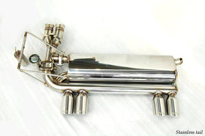 KREISSIEG CAT-BACK F1 SOUND VALVETRONIC EXHAUST SYSTEM STAINLESS STEEL FLOATING CURL TAIL SANDBLASTED KSG LOGO MARK FOR BMW E46 M3 BME46-04-STAINLESS