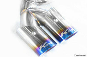 KREISSIEG F1 SOUND EXHAUST SYSTEM WONDERWOLF VER. TITANIUM FLOATING CURL TAIL SANDBLASTED KSG LOGO MARK FOR FERRARI 348 TS FERRARI 348 TB F348-11-TITANIUM-TS-TB