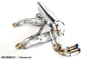 KREISSIEG F1 SOUND VALVETRONIC EXHAUST SYSTEM ULTIMATE VER. TITANIUM FLOATING CURL TAIL SANDBLAST KSG LOGO MARK FOR FERRARI F360 MODENA SPIDER F360-12-TITANIUM-MODENA