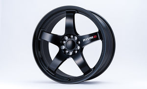 NISMO LM GT4 EVO ALUMINUM ROAD WHEEL MACHINING LOGO VERSION 19X9.5J +30 5X114.3 BLACK 4030S-RS230-BK
