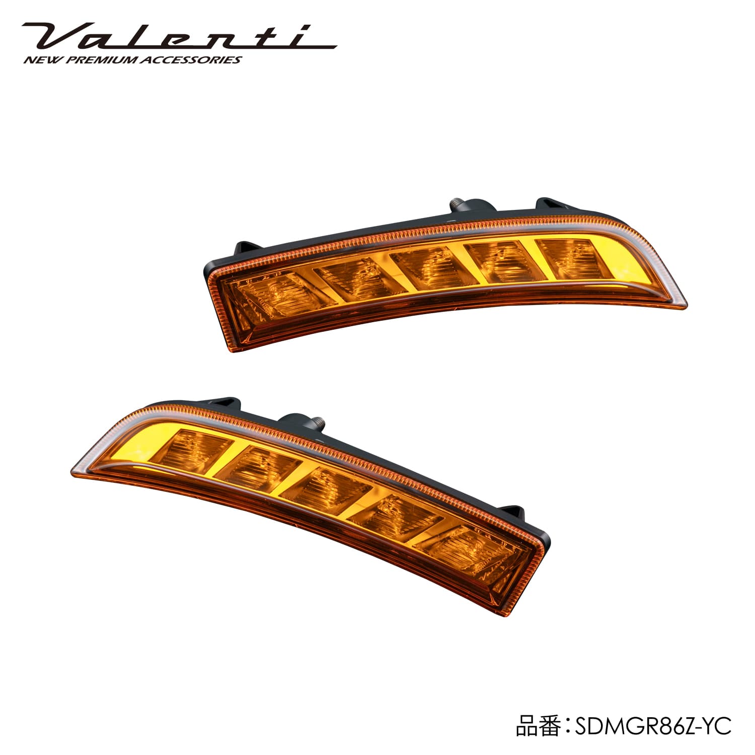VALENTI JEWEL LED SIDE MARKER AMBER CHROME FOR TOYOTA GR86 ZN8 SUBARU BRZ ZD8 SDMGR86Z-YC