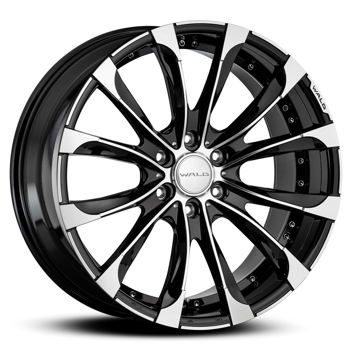 WALD JARRET J11-C 1-6 1-5 22x10.5 WITH OVER FENDER SILVER BLACK