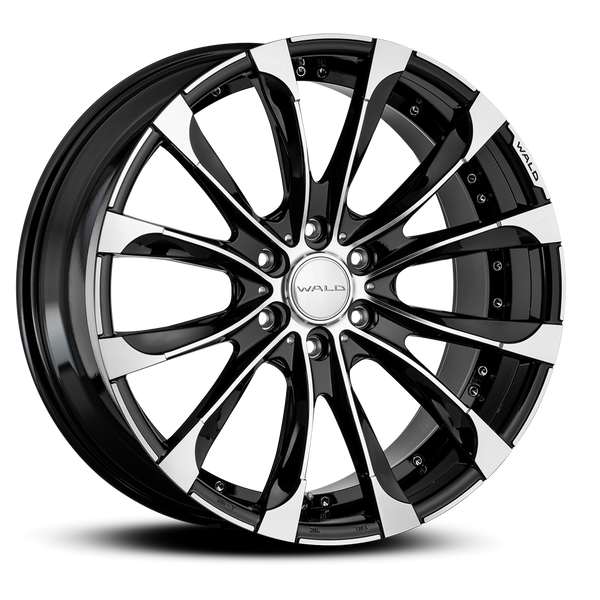 売切り再値下げ！WALD JARRET 305/40ZR22 アルミタイヤセット WALD JARRET J11-C 1-6 1-5 22x10.5 WITH OVER FENDER SILVER BLACK