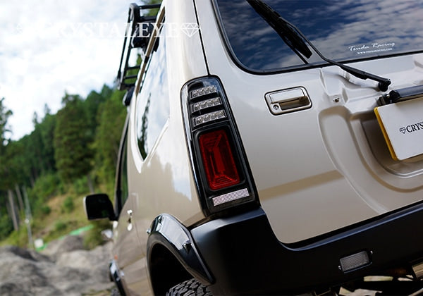 CRYSTAL EYE 3D HOLE FULL LED TAIL V2 FLOWING TURN SIGNAL BLACK TYPE FOR SUZUKI JIMNY JB23 J205BK